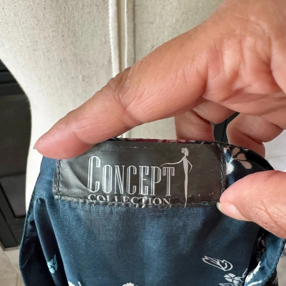 Concept Collection Satin printed floral Teal Kurta size Medium - Picture 5 of 8